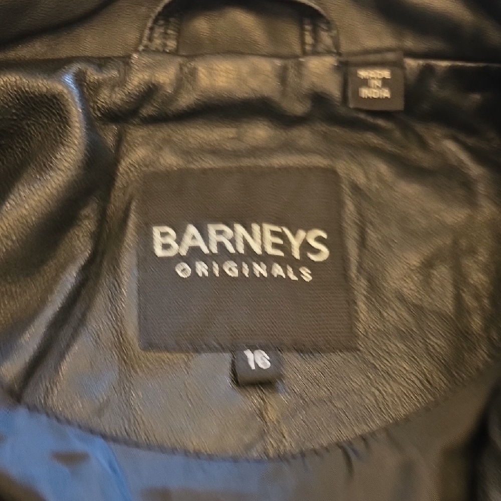 Barneys New York Black Leather Jacket - Picture 5 of 9
